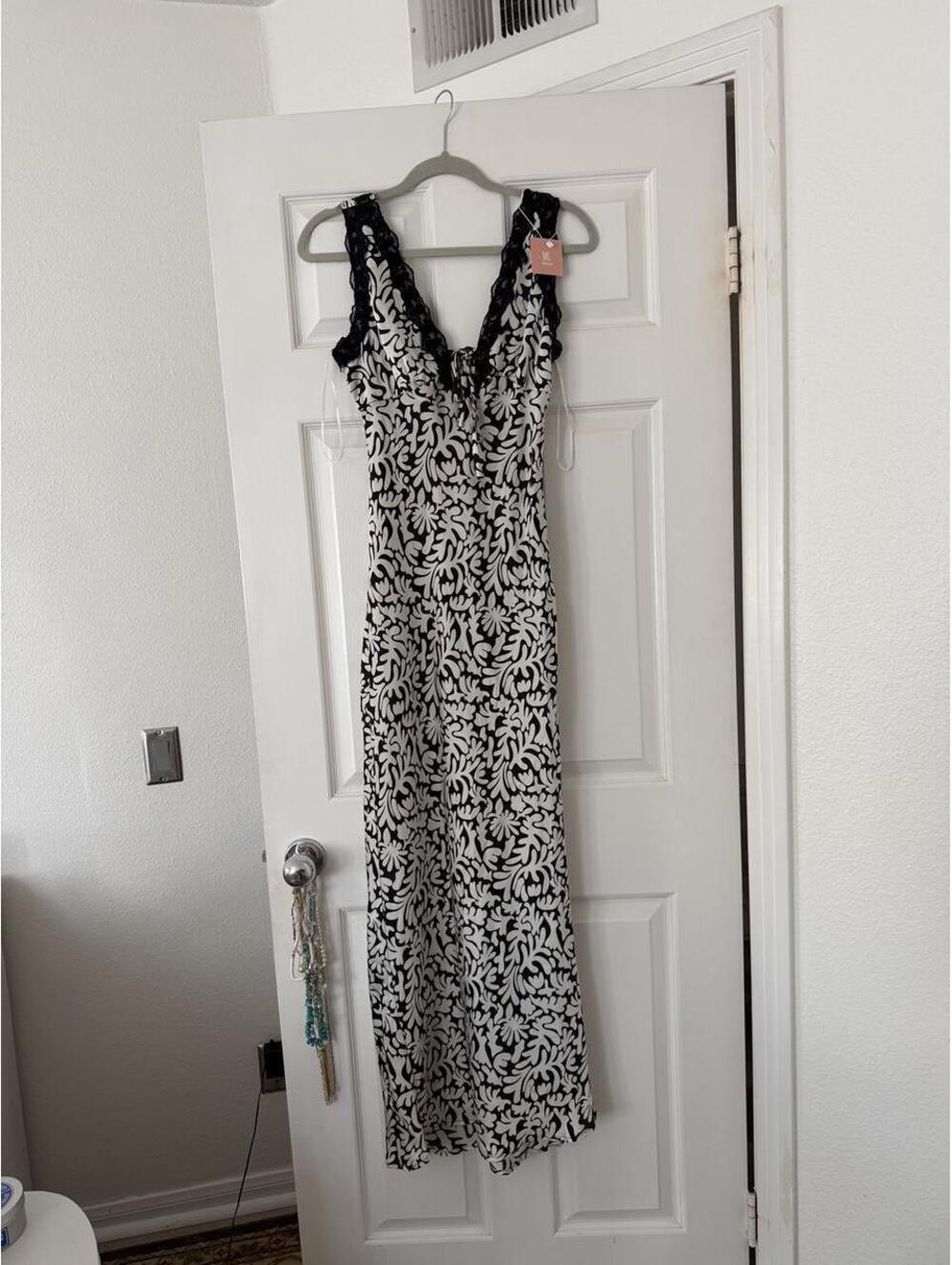 Miss Lola black patterned maxi dress